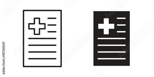 Medical report icons In Trendy Design Vector Eps 10, Editable Stroke and solid flat.