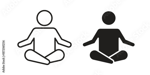 Meditation icons In Trendy Design Vector Eps 10, Editable Stroke and solid flat.