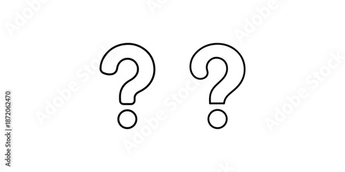 Two question marks on white background concept for query or confusion