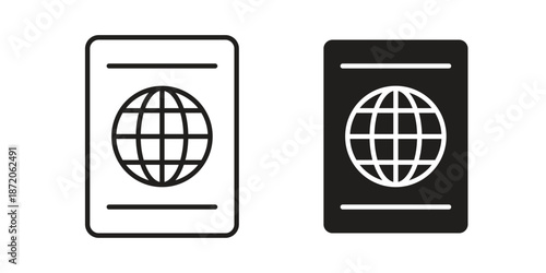 Passport icons In Trendy Design Vector Eps 10, Editable Stroke and solid flat.