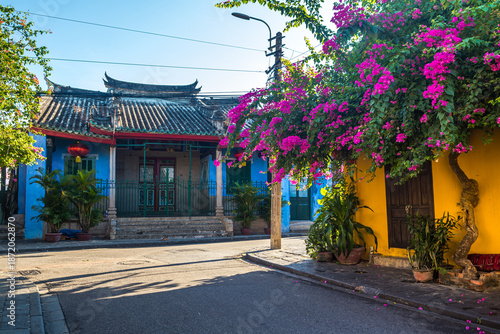 street view of hoi an old town, vietnam	