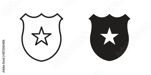Police badge icons In Trendy Design Vector Eps 10, Editable Stroke and solid flat.