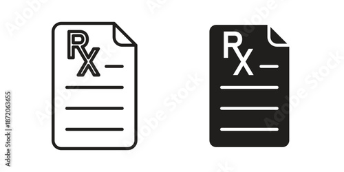 Prescription icons In Trendy Design Vector Eps 10, Editable Stroke and solid flat.