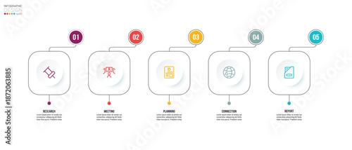 Infographic template business concept with step.