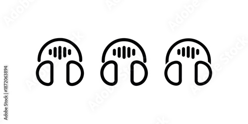 Headphones with sound wave icon representing audio podcast music streaming and voice apps