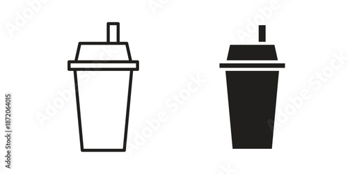 Protein shake icons In Trendy Design Vector Eps 10, Editable Stroke and solid flat.