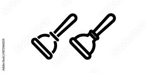 Two plunger icons representing cleaning and plumbing services