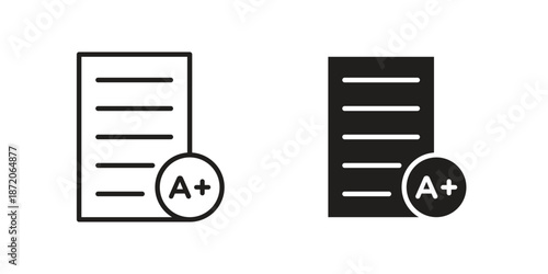 Report card icons In Trendy Design Vector Eps 10, Editable Stroke and solid flat.