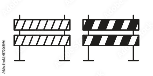 Roadblock icons In Trendy Design Vector Eps 10, Editable Stroke and solid flat.