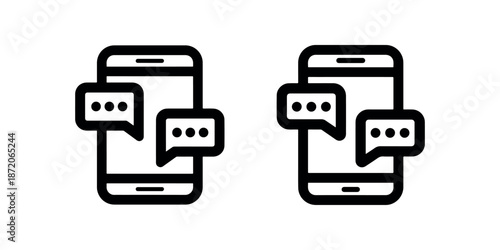 Smartphone with message bubbles showing mobile communication and digital chat technology