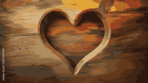 grunge heart on the wall