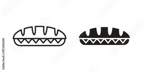 Sandwich icons In Trendy Design Vector Eps 10, Editable Stroke and solid flat.