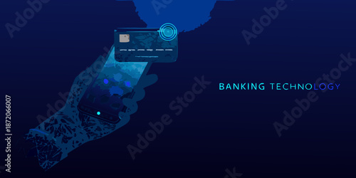 Digital payment security a hand holding a phone with a credit card