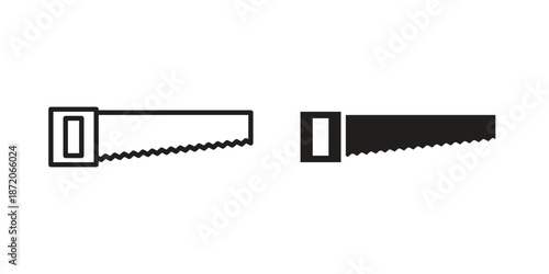 Saw icons In Trendy Design Vector Eps 10, Editable Stroke and solid flat.