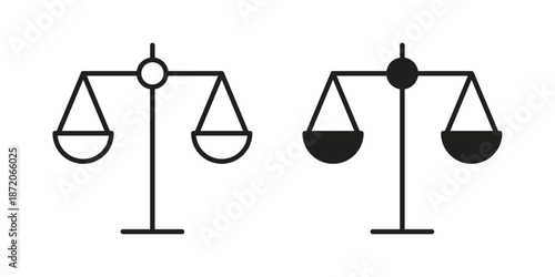 Scales icons In Trendy Design Vector Eps 10, Editable Stroke and solid flat.