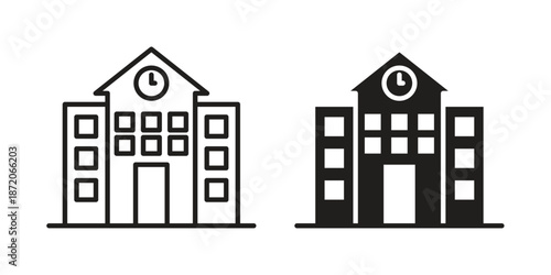school icons In Trendy Design Vector Eps 10, Editable Stroke and solid flat.