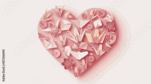 heart of pink rose petals