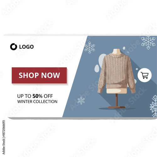 Knitted Sweater on Mannequin for Winter Collection Sale.