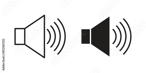 Speaker icons In Trendy Design Vector Eps 10, Editable Stroke and solid flat.