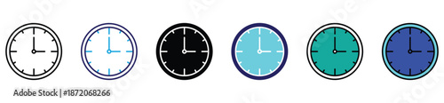 Set of Clock Icons, Time Symbols