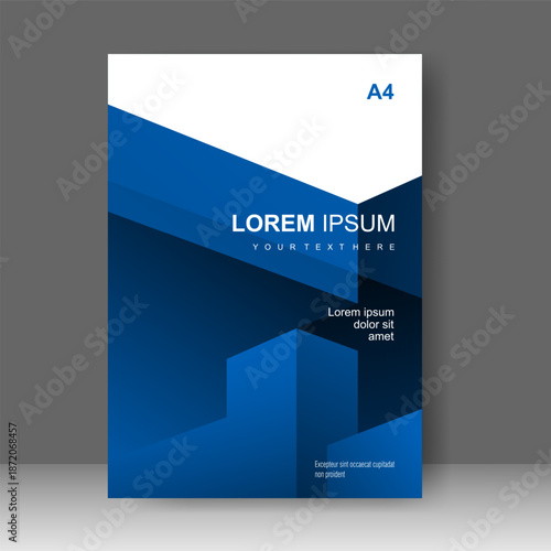 Cover design modern with blue shape Background. for cover book. Annual report. Brochure template, Poster, catalog. Simple Flyer promotion. magazine. Vector illustration