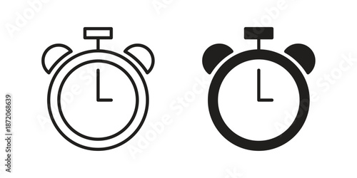 Timer icons In Trendy Design Vector Eps 10, Editable Stroke and solid flat.