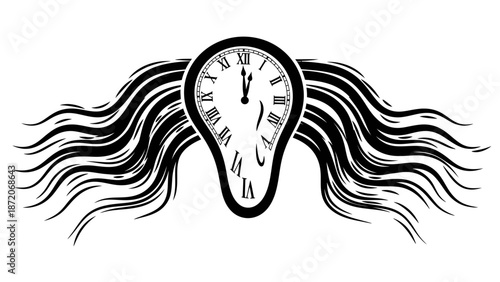 Black vector illustration of a tribal eagle tattoo design on a man's head featuring artistic line art and silhouette patterns