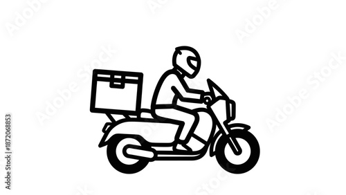 A vector illustration of a woman on a wheelchair silhouette riding with speed like a sport cyclist on the road