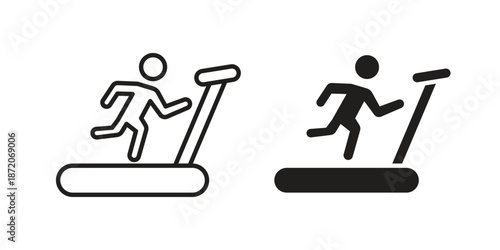 Treadmill icons In Trendy Design Vector Eps 10, Editable Stroke and solid flat.