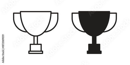 Trophy icons In Trendy Design Vector Eps 10, Editable Stroke and solid flat.