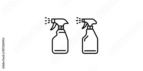 Sprayer bottle icon set cleaning fluid spray product symbol vector illustration isolated on background