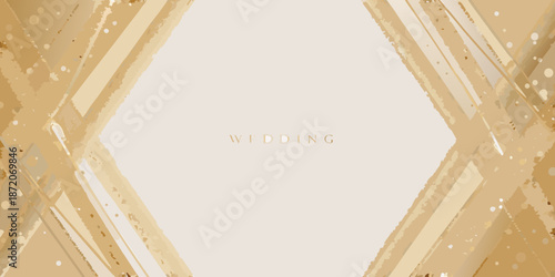 Elegant golden frame with sparkling details and the word wedding displayed