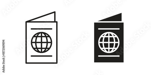 Visa icons In Trendy Design Vector Eps 10, Editable Stroke and solid flat.