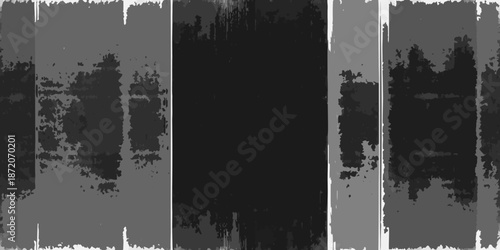 Abstract vertical stripes of varying gray shades and textures a minimalist composition