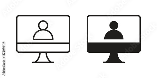 Webinar icons In Trendy Design Vector Eps 10, Editable Stroke and solid flat.