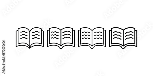 Open books with wavy lines on pages symbolizing knowledge or stories