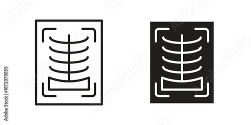 X ray icons In Trendy Design Vector Eps 10, Editable Stroke and solid flat.