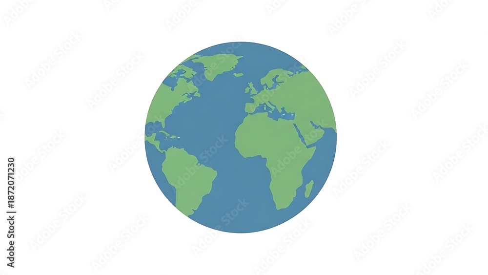 Fototapeta premium World globe icon illustration of earths continents