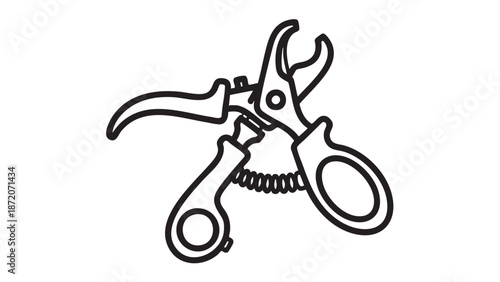 Poultry shears being used to cut through chicken bones in a kitchen setting from a top-down viewpoint