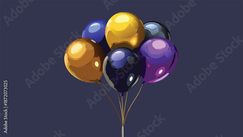 diverse group of balloons featuring different colors, creating a cheerful and celebratory atmosphere..eps