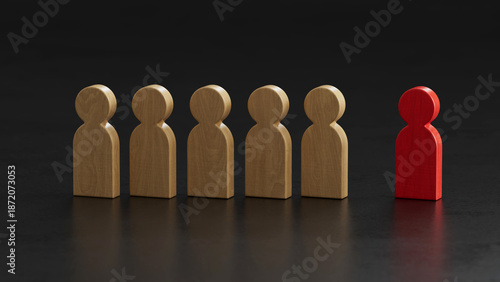 Red Stands Apart: From Line of Light Wooden Figures