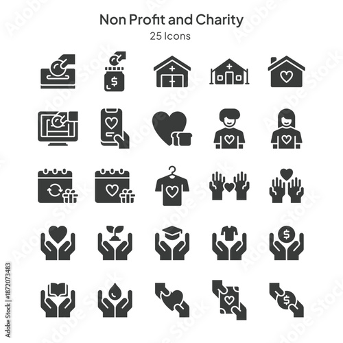 non profit and charity icon collections