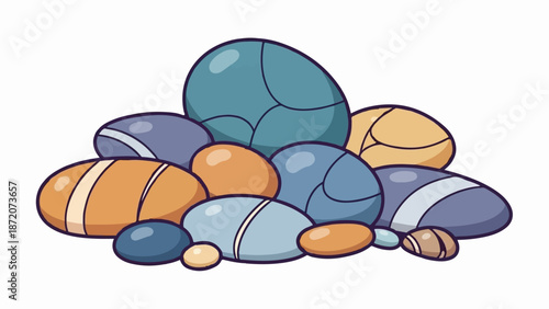 A pile of smooth, rounded, and colorful stones