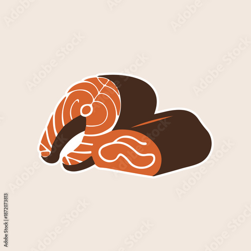 vector illustration of fish slices