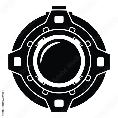 Symmetrical circular design isolated on white background, Vector