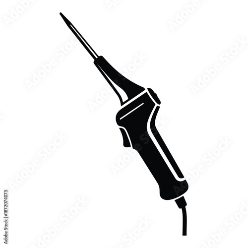 Electric soldering iron isolated on white background, Vector
