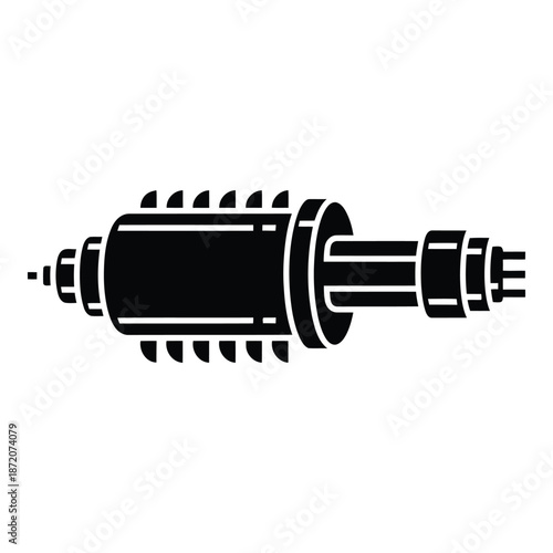 Electric motor component isolated on white background, Vector