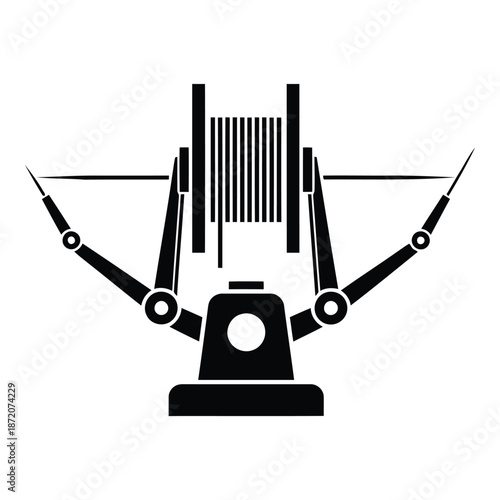 Automated scanning device isolated on white background, Vector