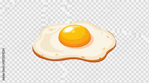 A fried egg with a vibrant yellow yolk and fluffy white