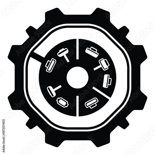 Dynamic Industrial Gear Mechanism Symbolizing Engineering Process and Production Efficiency